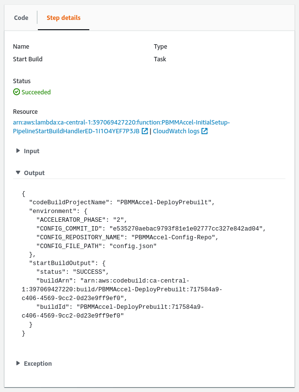 State Machine CodeBuild Failure