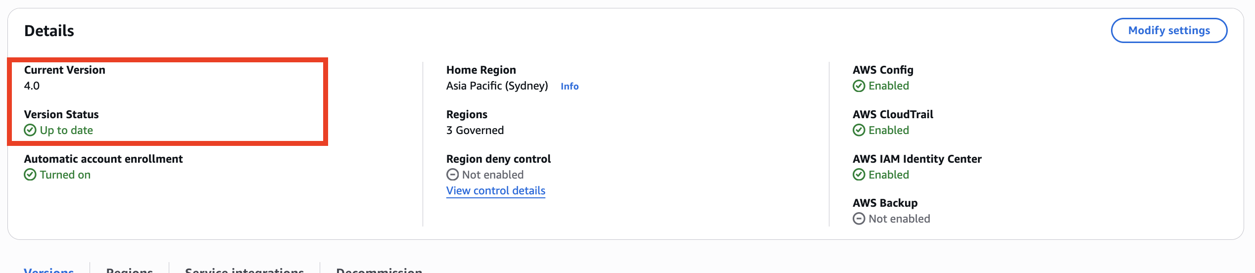 Verify the upgrade completion