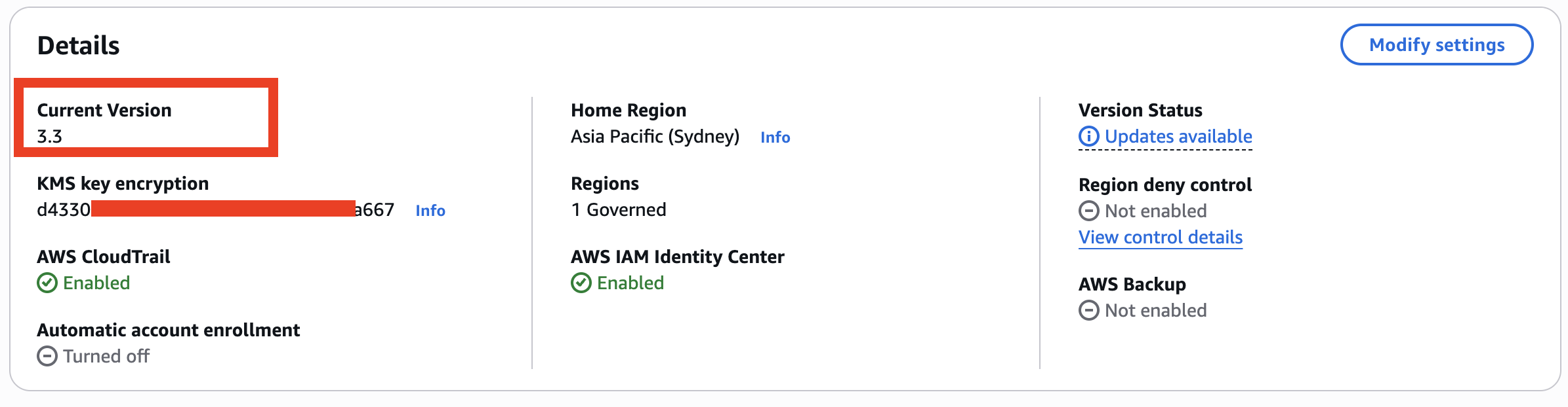 Review the landing zone version