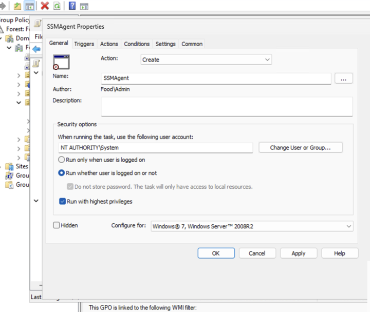 Task Manager screenshot for SSMAgent properties