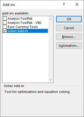 solver add-in