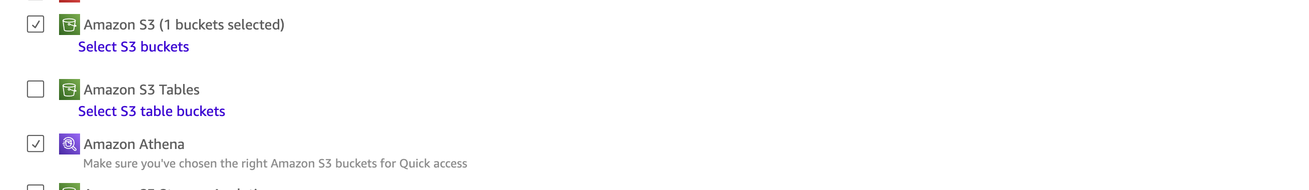 Enable QuickSight access to Amazon Athena