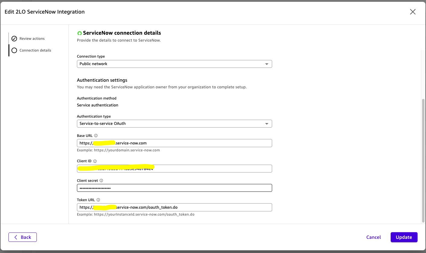 ServiceNow configuration form