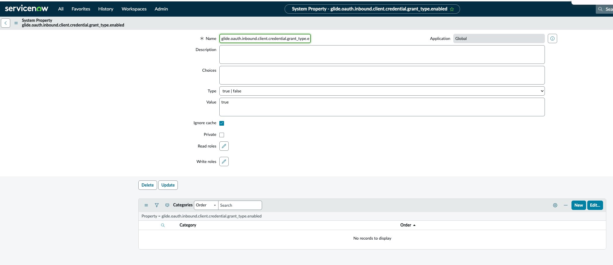 System property configuration