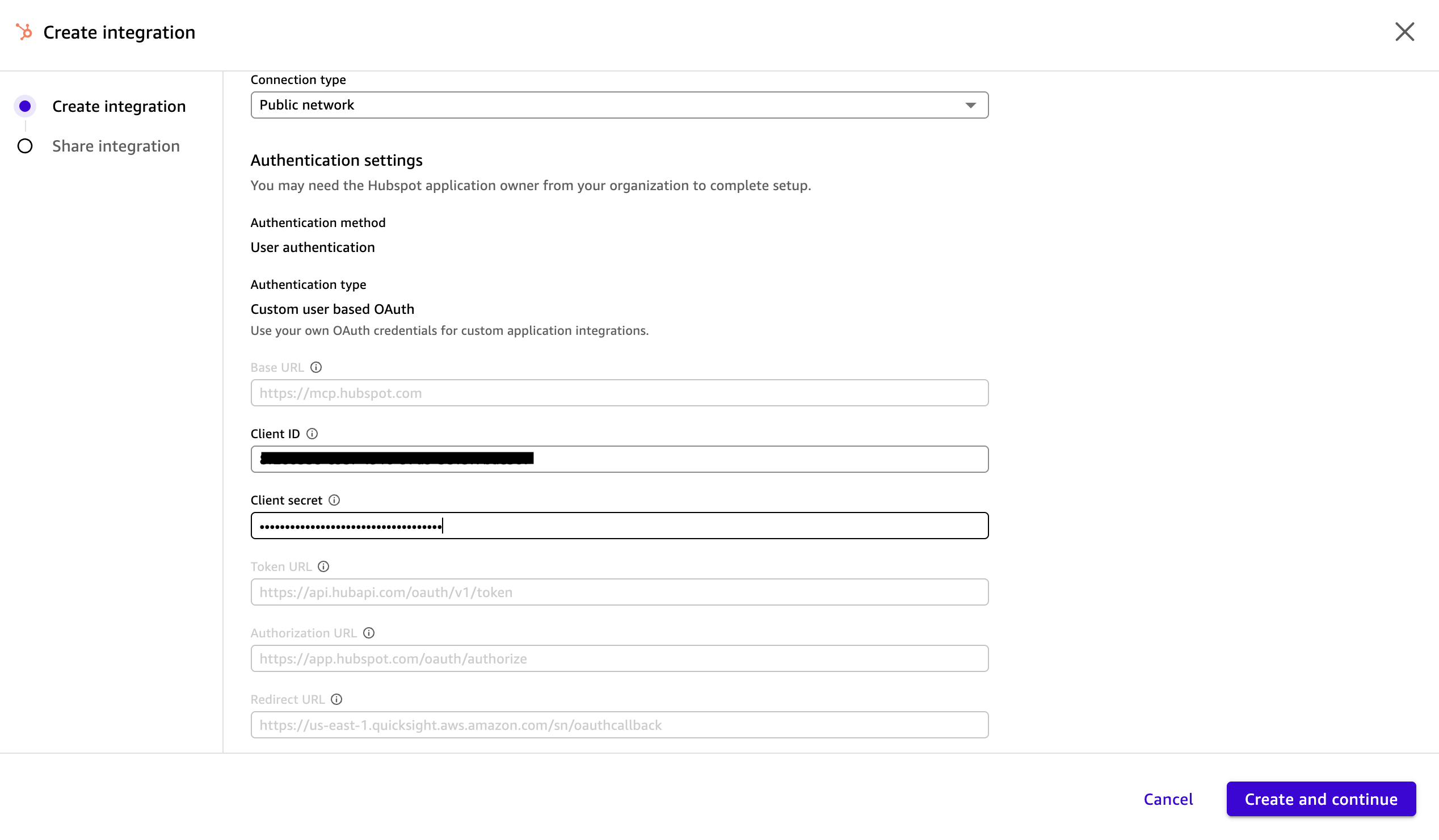Create new integration