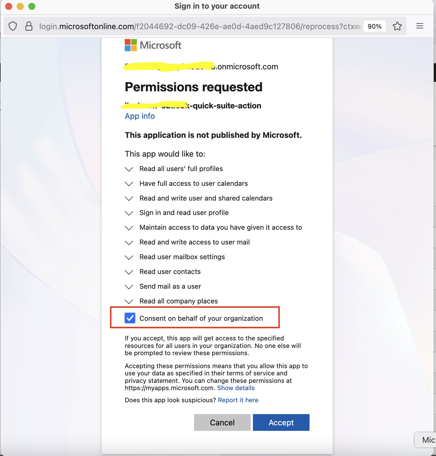 Authorization consent