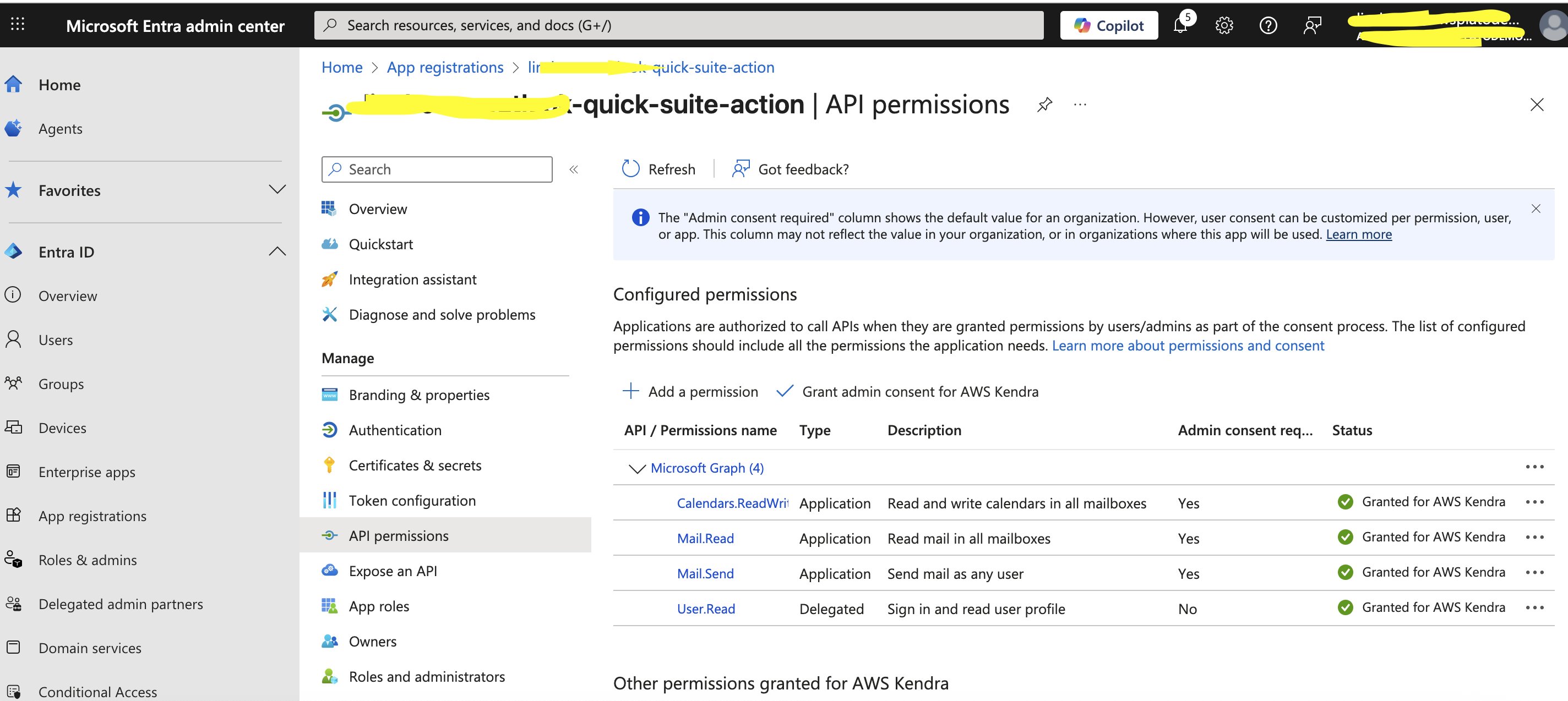 API permissions