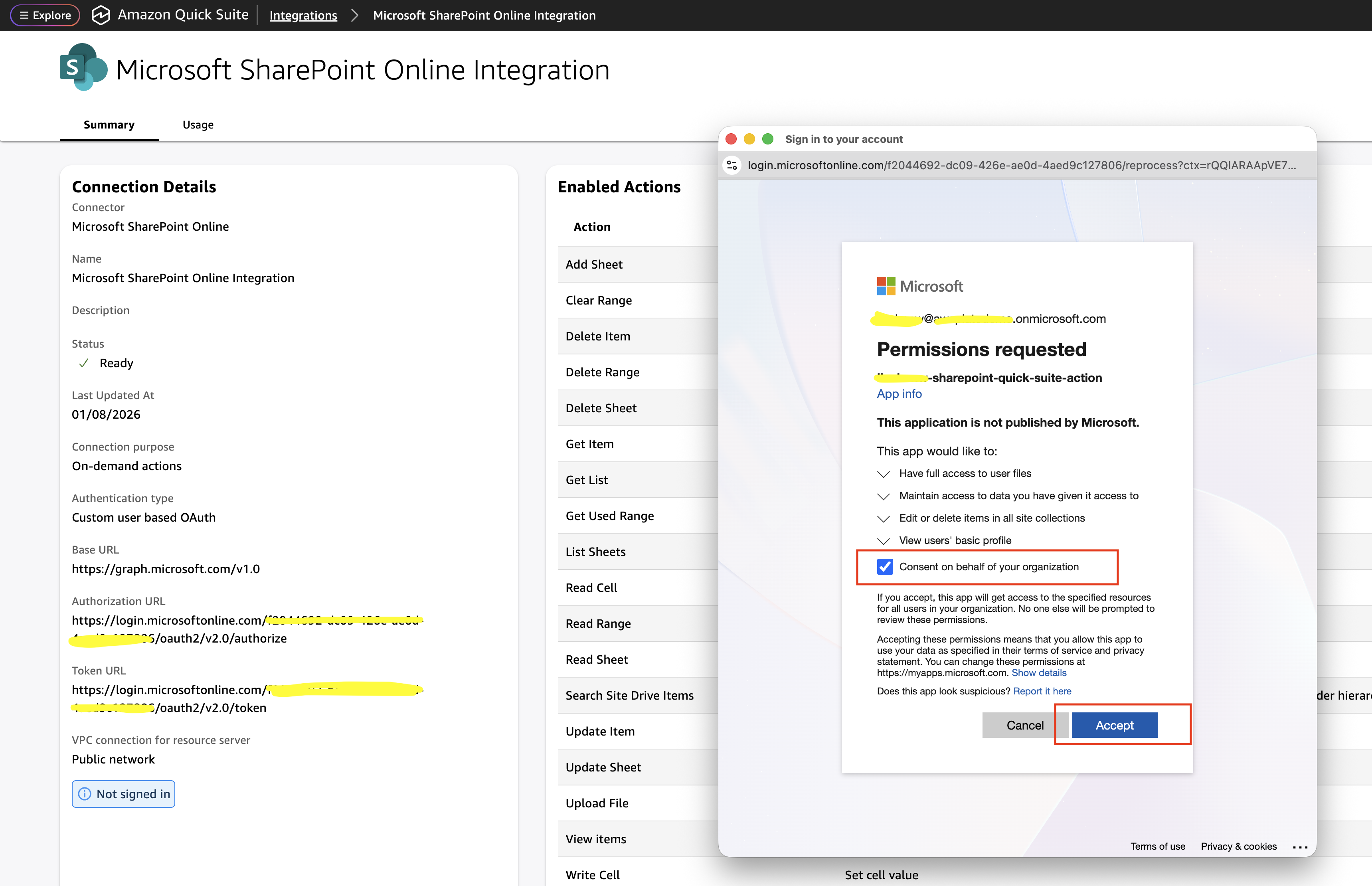 Authorization consent