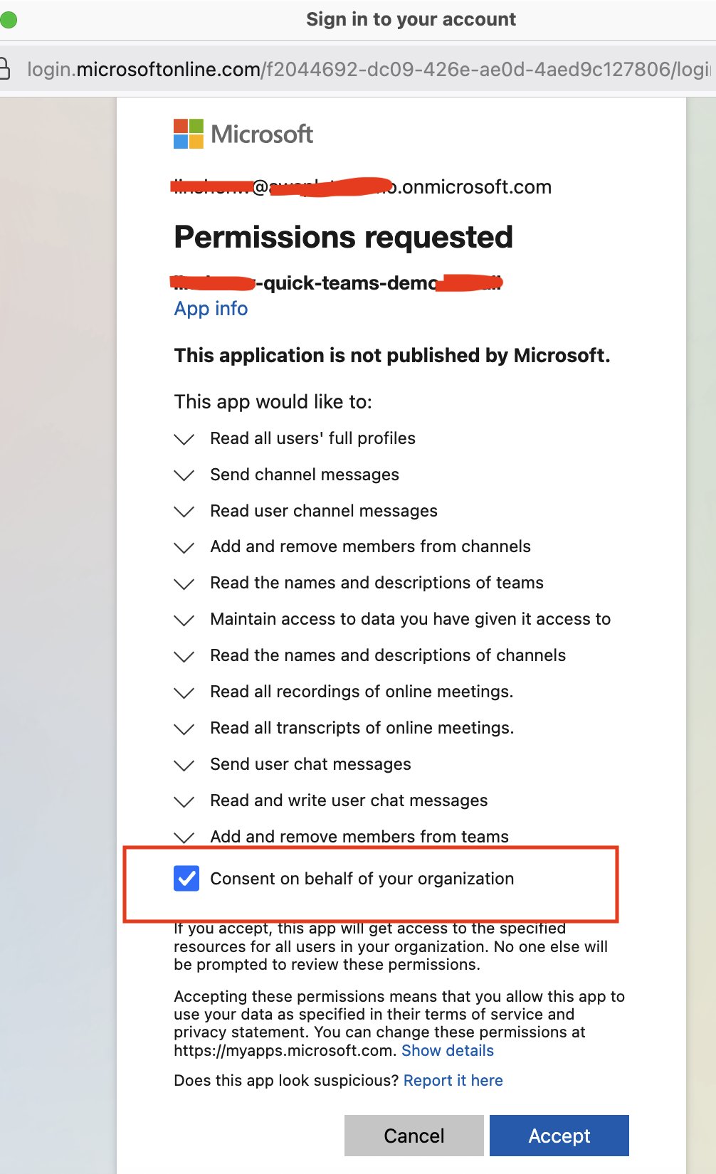 Authorization consent