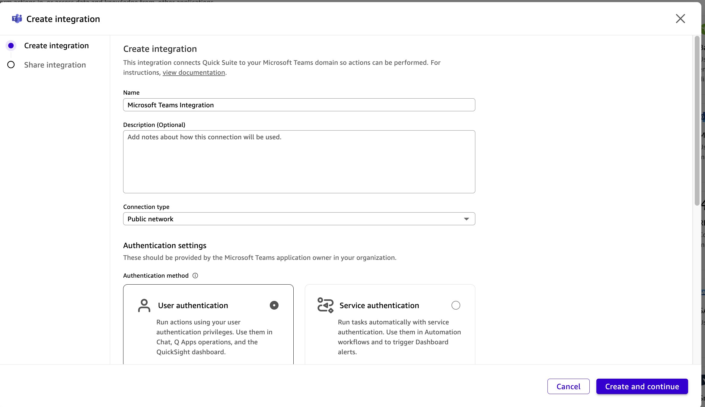 MS Teams configuration