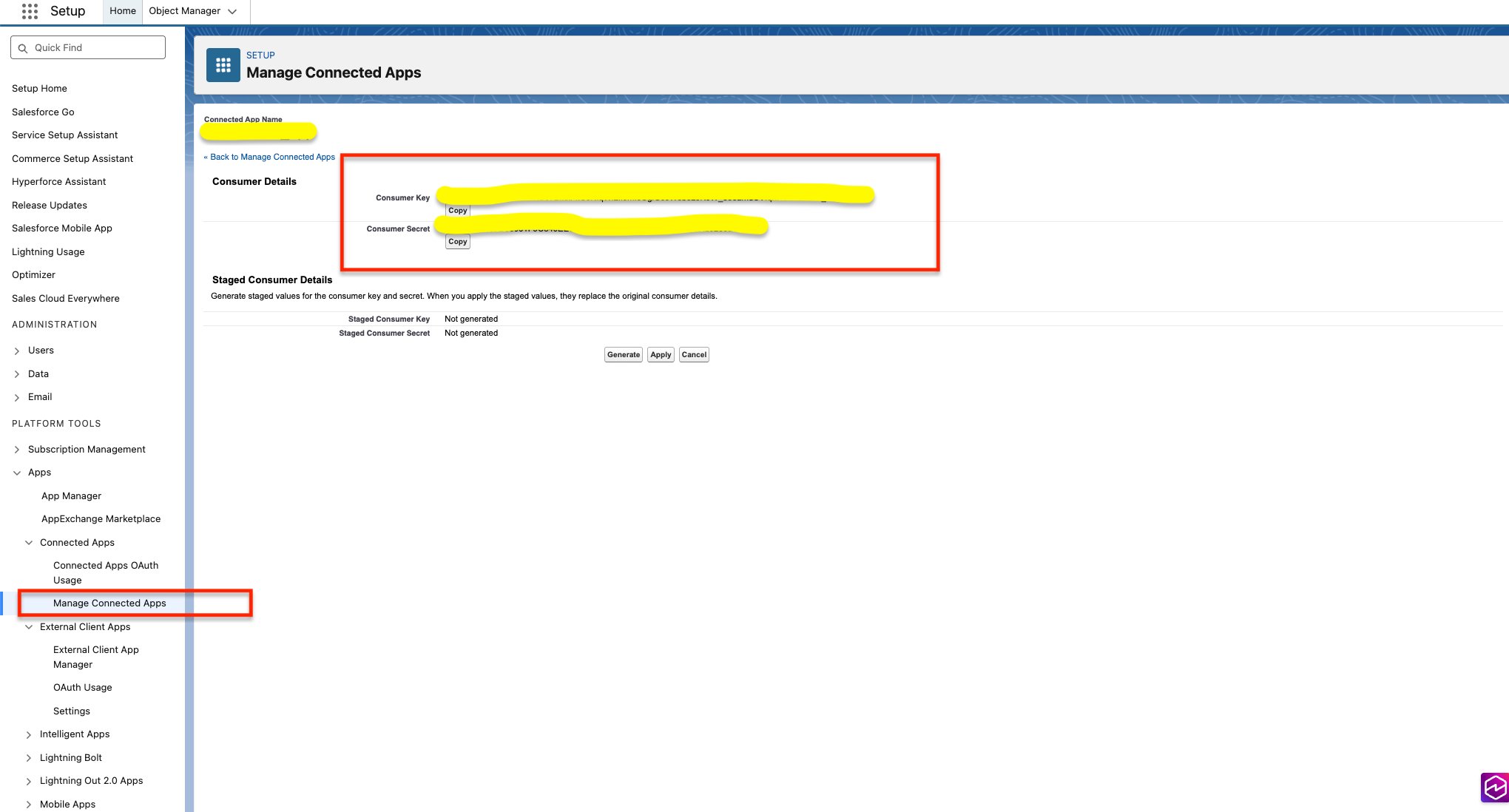 Key and secret mapping