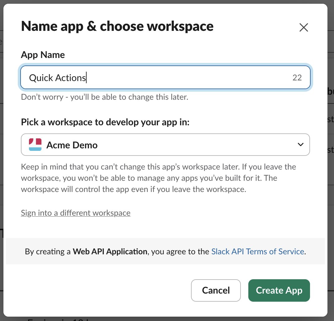 App name and workspace