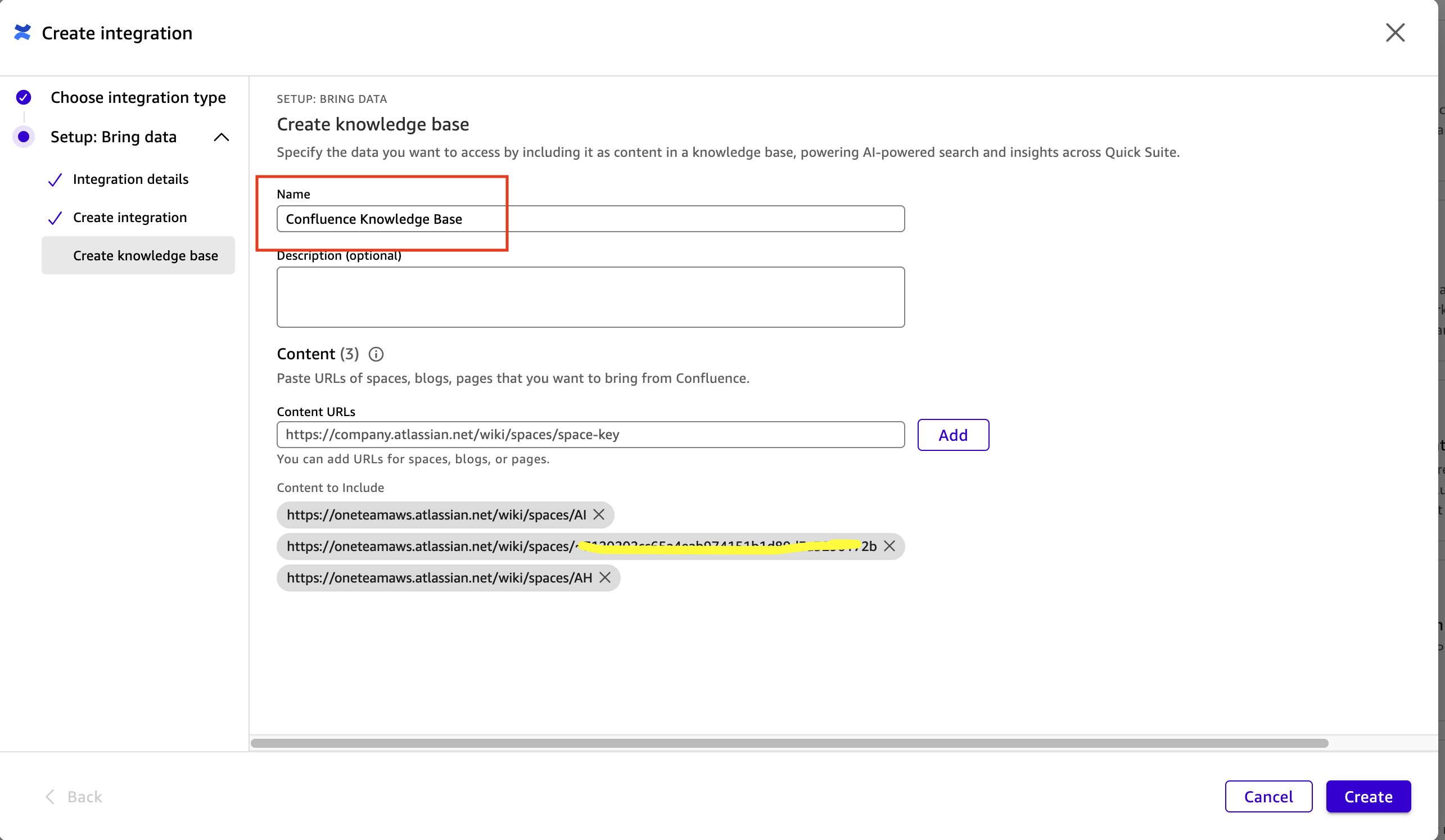 Content URL configuration