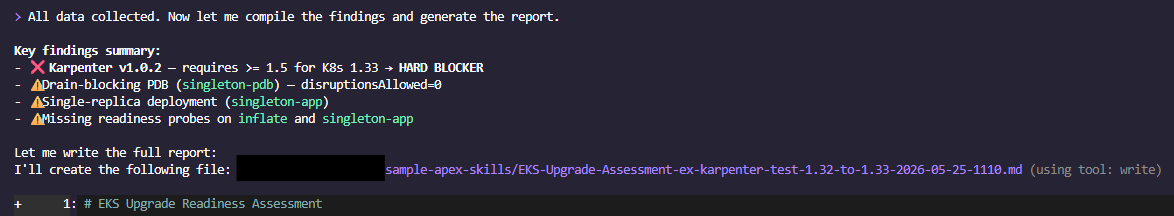 Assessment result
